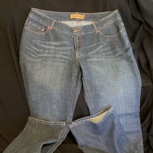 Seven7 Women's Straight Leg Blue Jeans